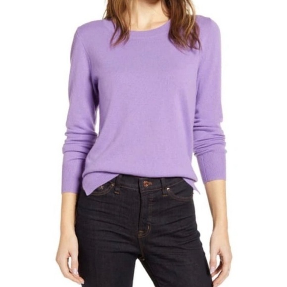 J. Crew 100% Cashmere Lavender Purple Crew Neck Sweater Women’s size Medium - Picture 1 of 6
